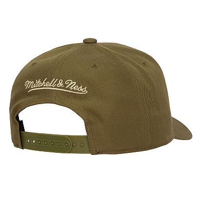Men's Mitchell & Ness Olive Anaheim Ducks Fashion Basic Pro Pinch Snapback Hat