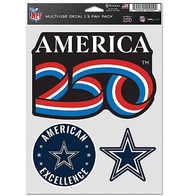 WinCraft Dallas Cowboys America 250 Three-Piece Fan Decal Set