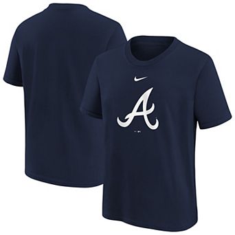 Youth Nike Navy Atlanta Braves Large Logo T-Shirt