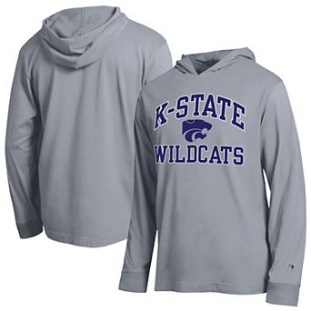 Men's Champion Gray Kansas State Wildcats High Motor All-Star Long Sleeve Hoodie T-Shirt