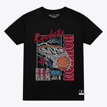 Men's Mitchell & Ness Black Houston Rockets Lightning Swish T-Shirt