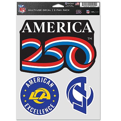 WinCraft Los Angeles Rams America 250 Three-Piece Fan Decal Set