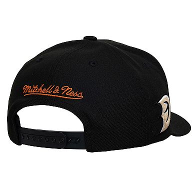 Men's Mitchell & Ness Black Anaheim Ducks Double Clutch Pro Pinch Snapback Hat