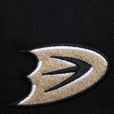 Men's Mitchell & Ness Black Anaheim Ducks Double Clutch Pro Pinch Snapback Hat