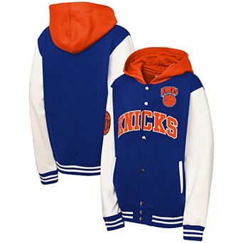 Infant Mitchell & Ness Blue New York Knicks Courtside Fleece Full-Snap Jacket