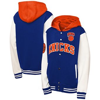 Preschool Mitchell & Ness Blue New York Knicks Courtside Fleece Full-Snap Jacket