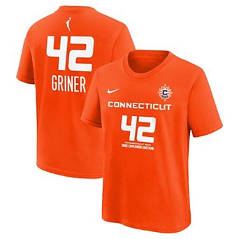Youth Nike Brittney Griner Orange Connecticut Sun Explorer Edition Name & Number T-Shirt