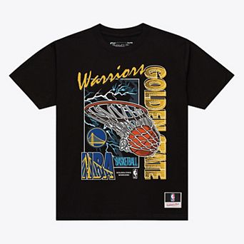 Men's Mitchell & Ness Black Golden State Warriors Lightning Swish T-Shirt