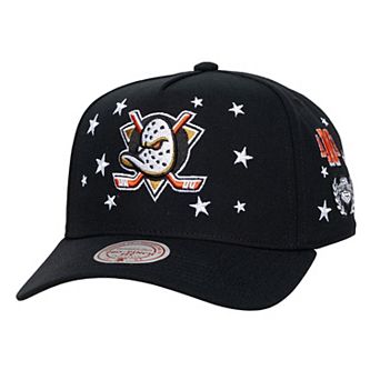 Men's Mitchell & Ness Black Anaheim Ducks Pep Rally Pro Pinch Snapback Hat