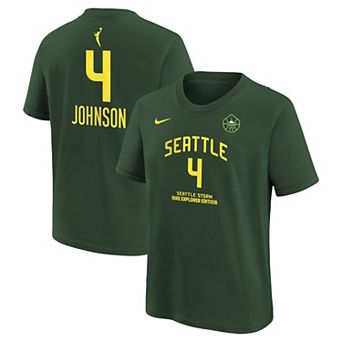 Youth Nike Flau'jae Johnson Green Seattle Storm Explorer Edition Name & Number T-Shirt