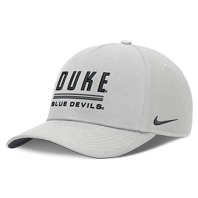 Men's Nike Gray Duke Blue Devils 2026 Sideline Dri-FIT Rise Adjustable Hat
