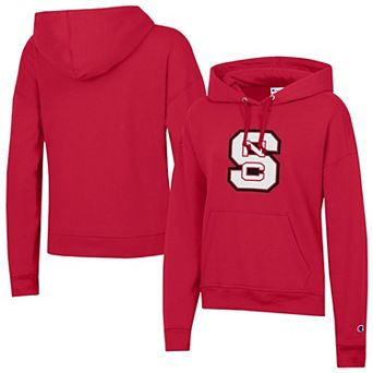 Women's Champion Red NC State Wolfpack Logo Powerblend Fleece Hoodie