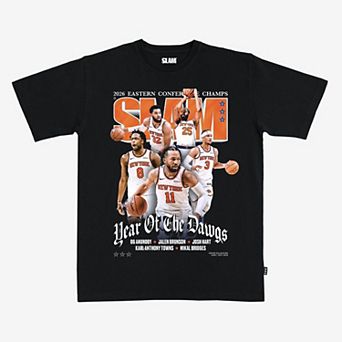 Unisex SLAM Starting Five Black New York Knicks 2026 NBA Eastern Conference Champions Cover T-Shirt