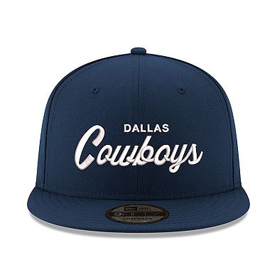 Men's New Era Navy Dallas Cowboys Core Team Script 9FIFTY Snapback Hat