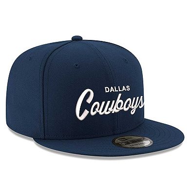 Men's New Era Navy Dallas Cowboys Core Team Script 9FIFTY Snapback Hat