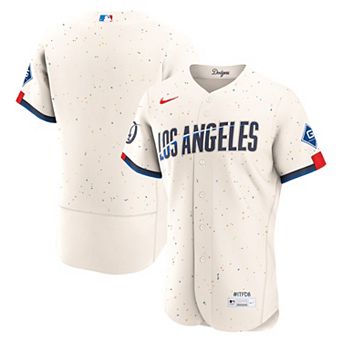 Men's Nike Cream Los Angeles Dodgers City Connect Authentic Sponsor Patch Jersey