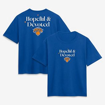 Women's Fanatics Blue New York Knicks Hopeful & Devoted Legacy Cotton T-Shirt
