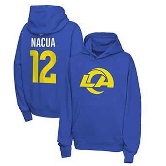 Youth Nike Puka Nacua Royal Los Angeles Rams Name & Number Club Fleece Hoodie