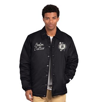 Men's Starter Black Boston Celtics Coaches Jacket