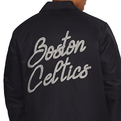 Men's Starter Black Boston Celtics Coaches Jacket