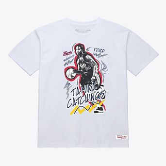 Unisex Mitchell & Ness Tamika Catchings White Indiana Fever Court Origins Chalked Up T-Shirt Women's