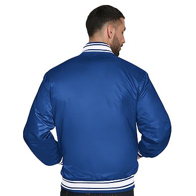 Men's Starter Blue New York Knicks Final Buzzer Satin Varsity Full-Snap Jacket