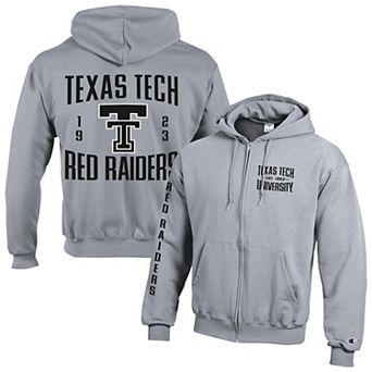 Men's Champion Gray Texas Tech Red Raiders Varsity Powerblend Full-Zip Fleece Hoodie