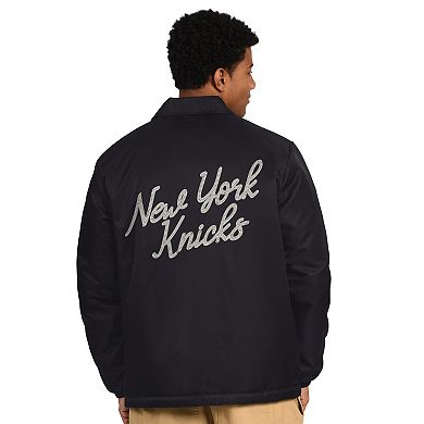 Men's Starter Black New York Knicks Coaches Jacket