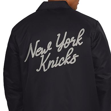 Men's Starter Black New York Knicks Coaches Jacket