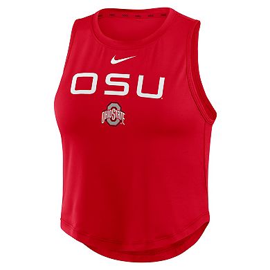 Women's Nike Scarlet Ohio State Buckeyes One Dri-FIT Cropped Tank Top