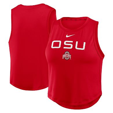 Women's Nike Scarlet Ohio State Buckeyes One Dri-FIT Cropped Tank Top