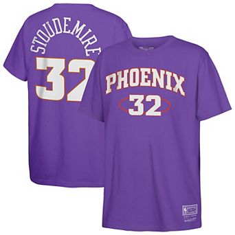 Youth Mitchell & Ness Amar'e Stoudemire Purple Phoenix Suns Hardwood Classics Name & Number T-Shirt