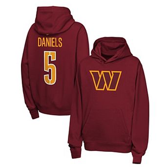 Youth Nike Jayden Daniels Burgundy Washington Commanders Name & Number Club Fleece Hoodie
