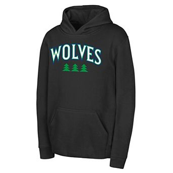 Youth Outerstuff Black Minnesota Timberwolves Wordmark Hoodie