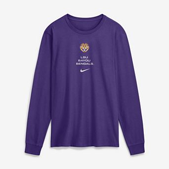 Men's Nike Purple LSU Tigers 2026 Sideline Dri-FIT Long Sleeve T-Shirt