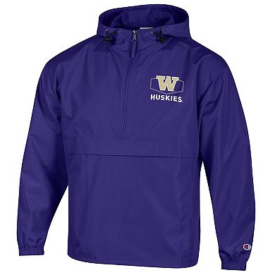 Men's Champion Purple Washington Huskies Delay Packable Half-Zip Jacket