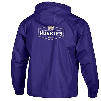 Men's Champion Purple Washington Huskies Delay Packable Half-Zip Jacket