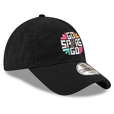 Men's New Era Black San Antonio Spurs Slogan 9TWENTY Adjustable Hat