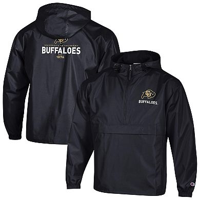 Men's Champion Black Colorado Buffaloes Delay Packable Half-Zip Jacket