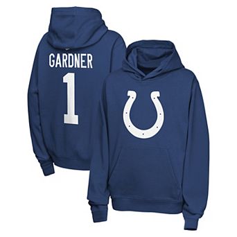 Youth Nike Ahmad Sauce Gardner Royal Indianapolis Colts Name & Number Club Fleece Hoodie