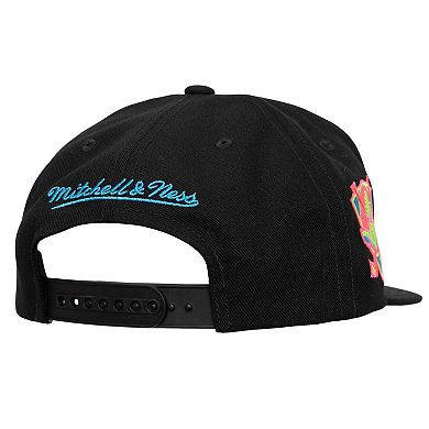Men's Mitchell & Ness Black Anaheim Ducks Summer Nights Snapback Hat