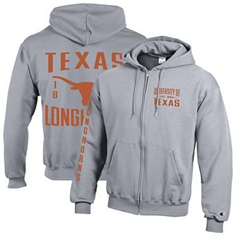 Men's Champion Gray Texas Longhorns Varsity Powerblend Full-Zip Fleece Hoodie