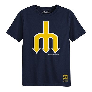 Preschool Mitchell & Ness Navy Seattle Mariners Retro Logo T-Shirt
