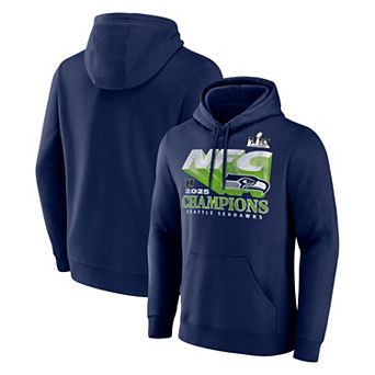 Men's Fanatics College Navy Seattle Seahawks 2025 NFC Champions Quick Pass Hoodie