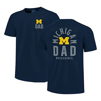 Men's Navy Michigan Wolverines Father's Day Mascot Overlay T-Shirt