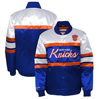 Preschool Mitchell & Ness Blue New York Knicks Head Coach Satin Full-Snap Jacket