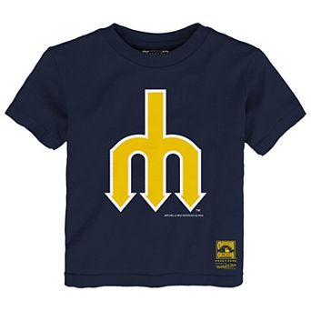 Toddler Mitchell & Ness Navy Seattle Mariners Retro Logo T-Shirt