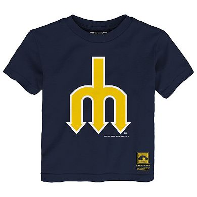 Toddler Mitchell & Ness Navy Seattle Mariners Retro Logo T-Shirt