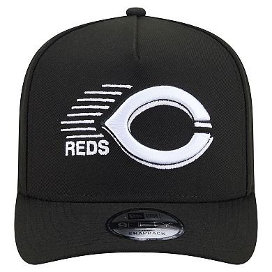 Men's New Era Black Cincinnati Reds Motion A-Frame 9FIFTY Snapback Hat