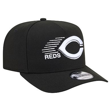 Men's New Era Black Cincinnati Reds Motion A-Frame 9FIFTY Snapback Hat